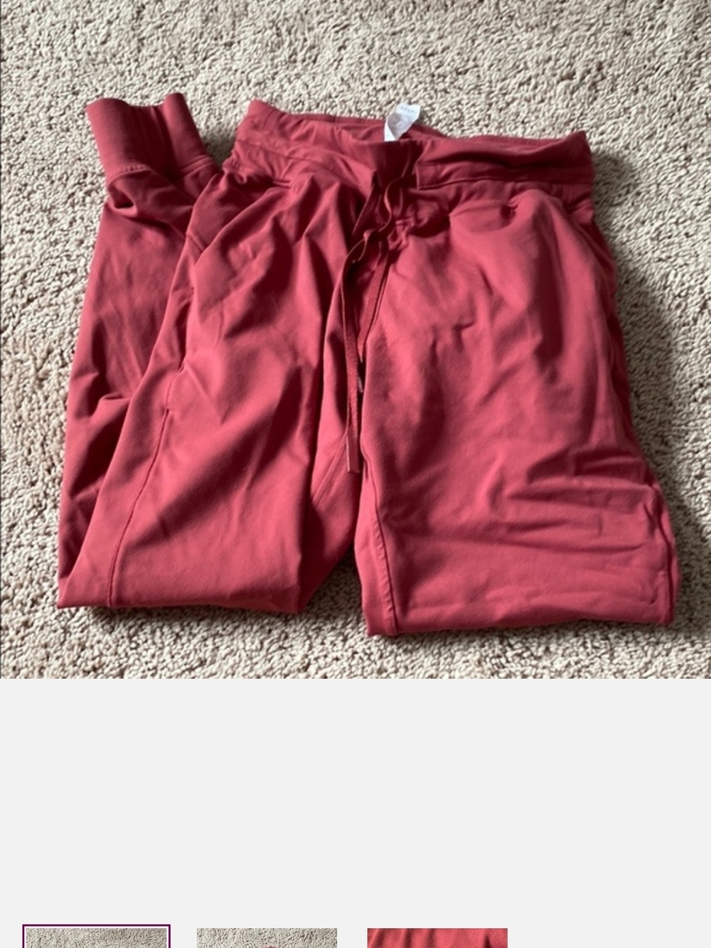 lululemon athletica Red Track Joggers Size 6 Medium Like New